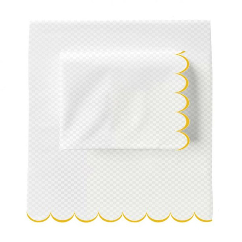 Allena 400TC Cotton Scallop Embroidery Sateen Microcheck Cotton 4 Piece Sheet Set Fitted Sheet Fits Upto 16" Deep Pocket