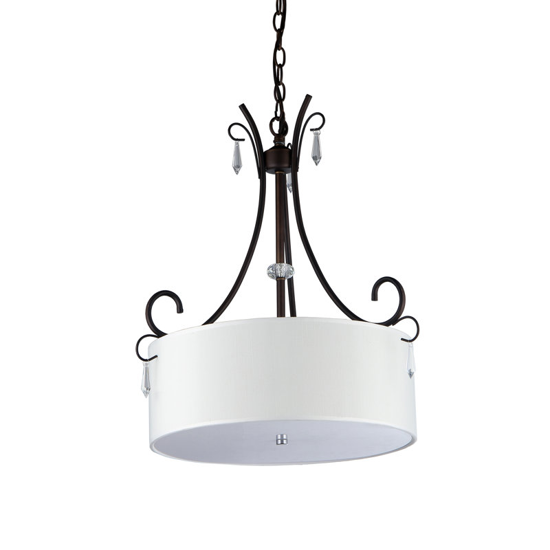 Lustree tambour 4 lumières Cordon