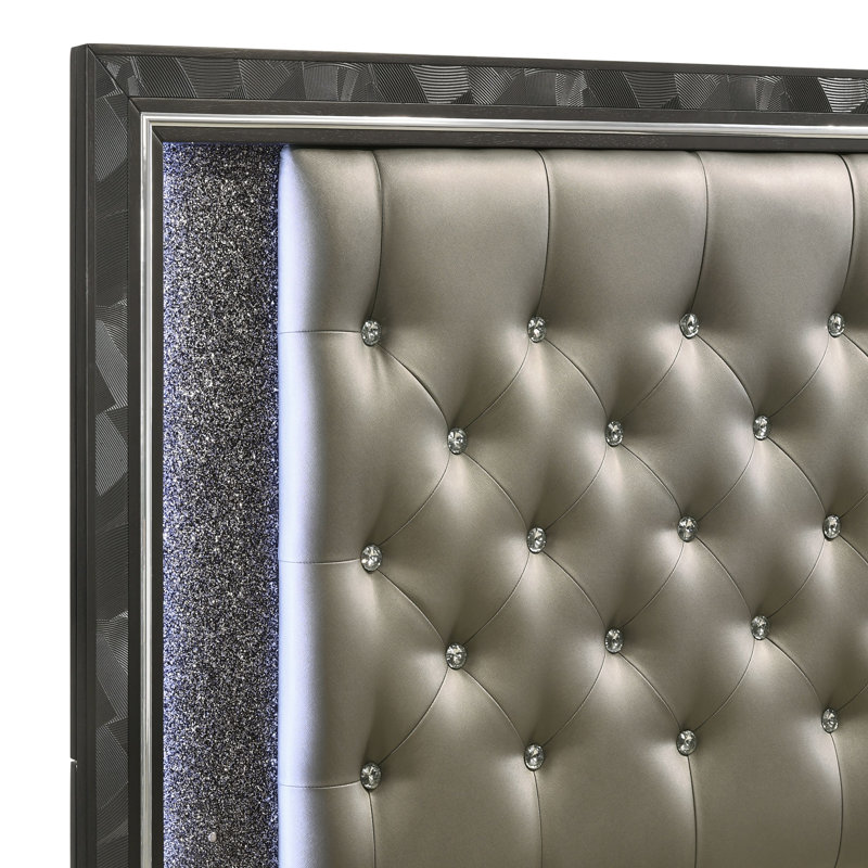 Joi Upholstered Standard Bed, King, Black