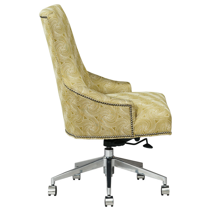 Ashton Swivel Task Chair, Perigold Youngman Ebony, Aged Bronze, Nails-Small