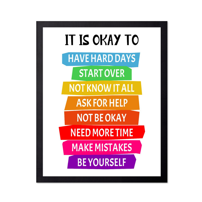 It's Okay to Not Be Okay, Black Framed, Poster, 18"H x 24"W