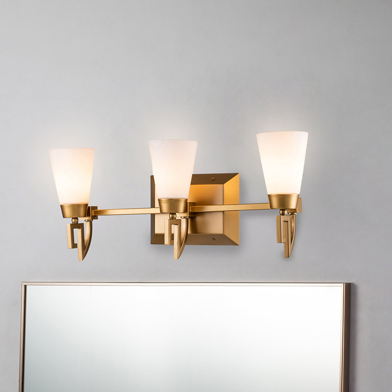 Lemuria 3 Light Vanity, Laquered Gold 