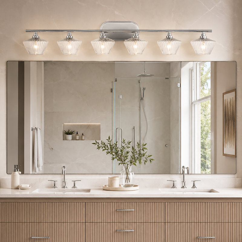 Racust 6 - Light Bathroom Steel Dimmable Vanity Light, Chrome