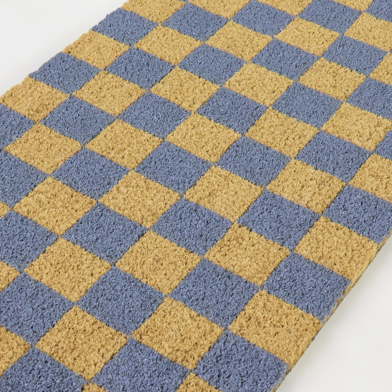 Checkerboard Blue Geometric Doormat