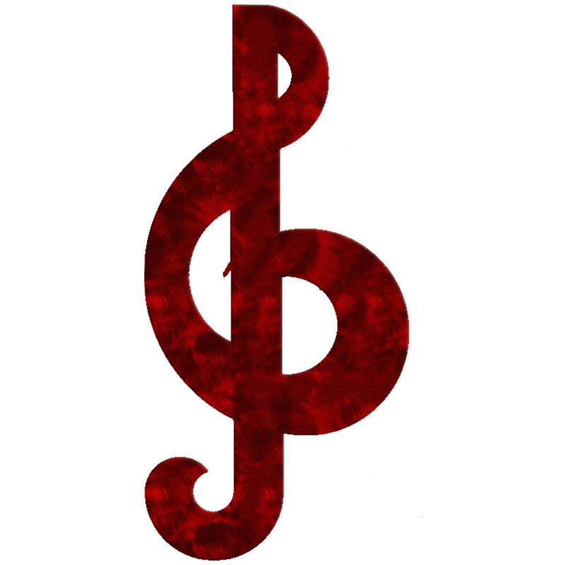 Meyerdirk Art Industrial Steel Treble Clef Wall Art - Candy Red, Candy Red