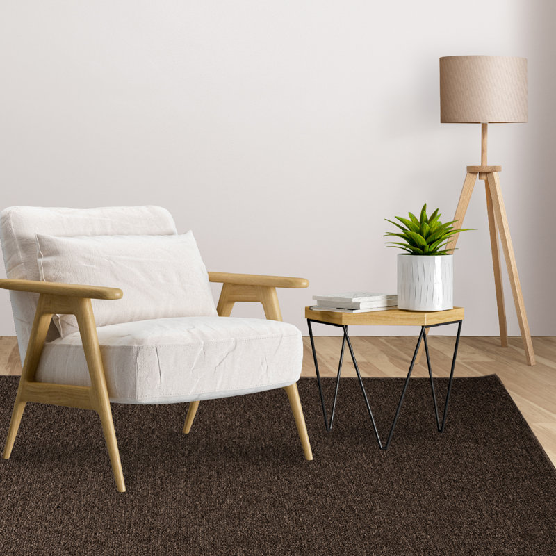 Amoritta Furnish my Place Modern Indoor/Outdoor Commercial Solid Color Rug - Pet and Kids Friendly Rug, Stain Resistant, Floor Carpet for Living Room & Hallway, Wedding - Chocolate