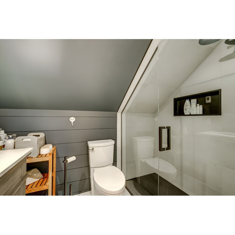 48" Black Stainless Steel Rectangular Recessed Shower Niche