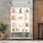 67.25'' Tall Iron Display Cabinet With Glass Door And LED Lights, Ideal For Showcasing Collectibles And Enhancing Home Decor-1787415338