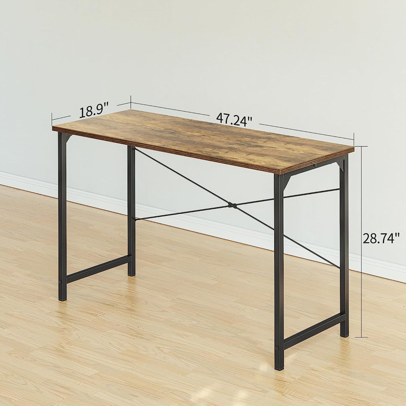 Sasha Desk, Rustic Brown/Black, 28.74" H x 47.24" W x 18.9" D