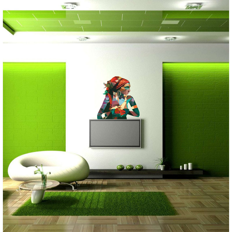 Décalcomanie murale polygonale, H 36 po x l 33 po
