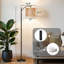Lampe sur pied à arc avec abat-jour réglable, musique rétro sur pied, lampe sur pied, 3 couleurs, intensité variable, lampe sur pied avec interrupteur au pied pour la chambre à coucher