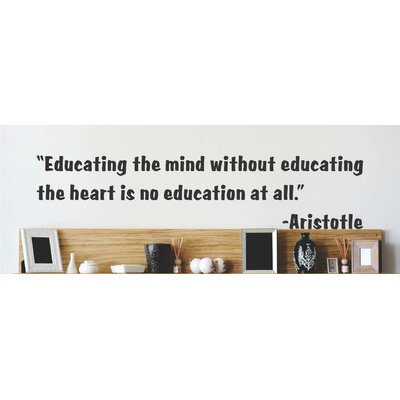 Educating The Mind - Aristotle Quote Wall Decal -  Design With Vinyl, 2015 BS 192 Black