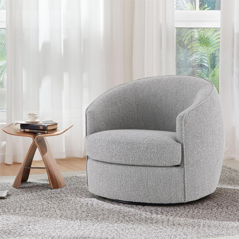 Chaise d'appoint Berngard, Polyester gris clair