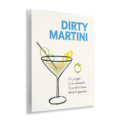 Dirty Martini Recipe Wall Plaque Art by Victoria Barnes
