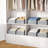 Storage Bins For Closet, Trapezoid Storage Bins With Front Handle, Fabric Storage Baskets For Shelves, Line Closet Organizers For Toys, Boooks, Clothes, 6 Packs (Grey)-126357621-126357626