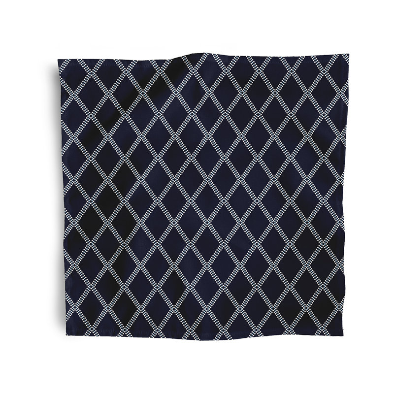 Lateasa Polyester Geometric Square Napkin, Navy