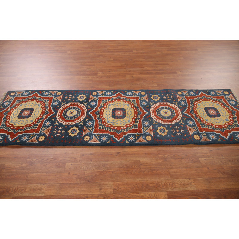 Tapis de couloir oriental bleu 3x8