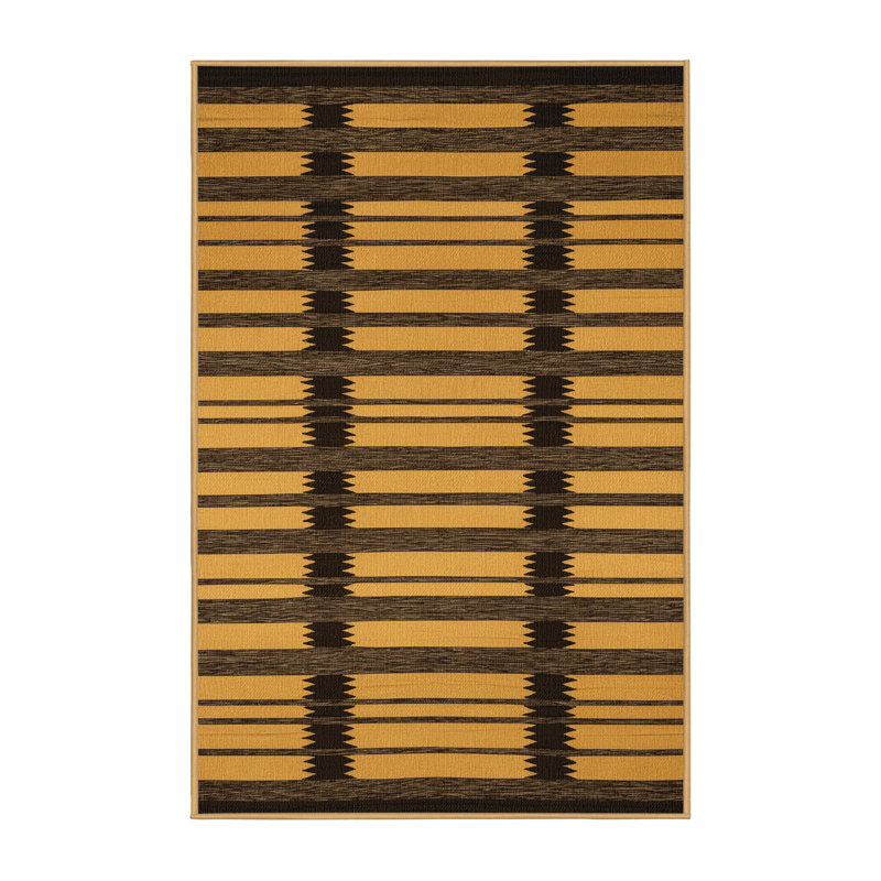  Tapis lavable rayé brun foncé, Rectangle 6 pi x 9 pi
