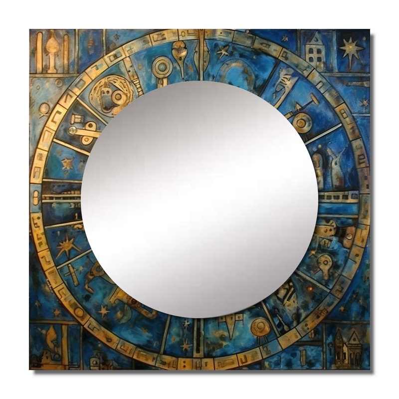 Denessa - Miroir géométrique carré à décor mural pour chambre à coucher, 36 po x 36 po