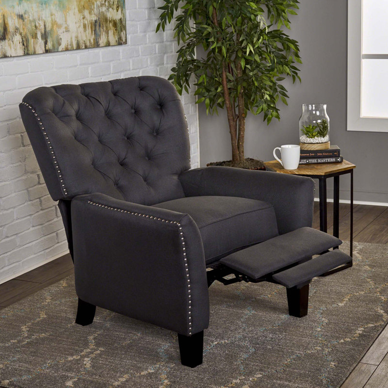 Fauteuil inclinable moderne en tissu, Gris foncé