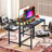 Gaming Desk, Small Computer Desk With Charging Station and LED Lights