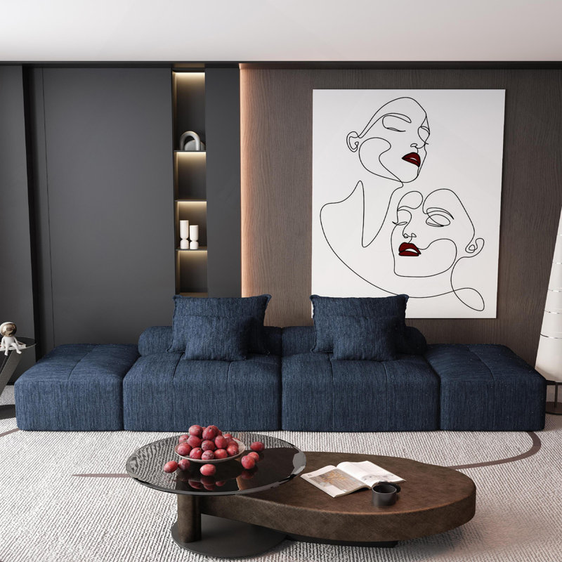 Canapé modulaire surdimensionné Modern, 3, Bleu