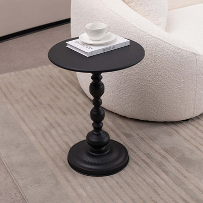 Vintage Metal Round Side Table for Small Spaces