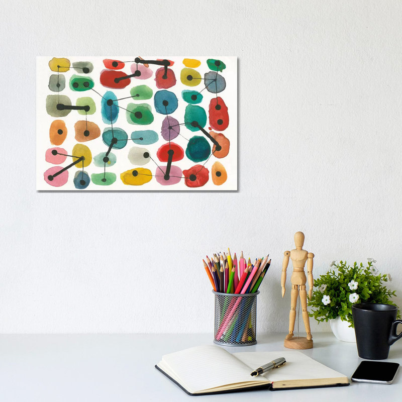 Mid Century II by Cheryl Warrick - Floater Frame Print on Canvas, 152.5 cm H x 101.5 cm W x 3.175 cm D, Floater Framed