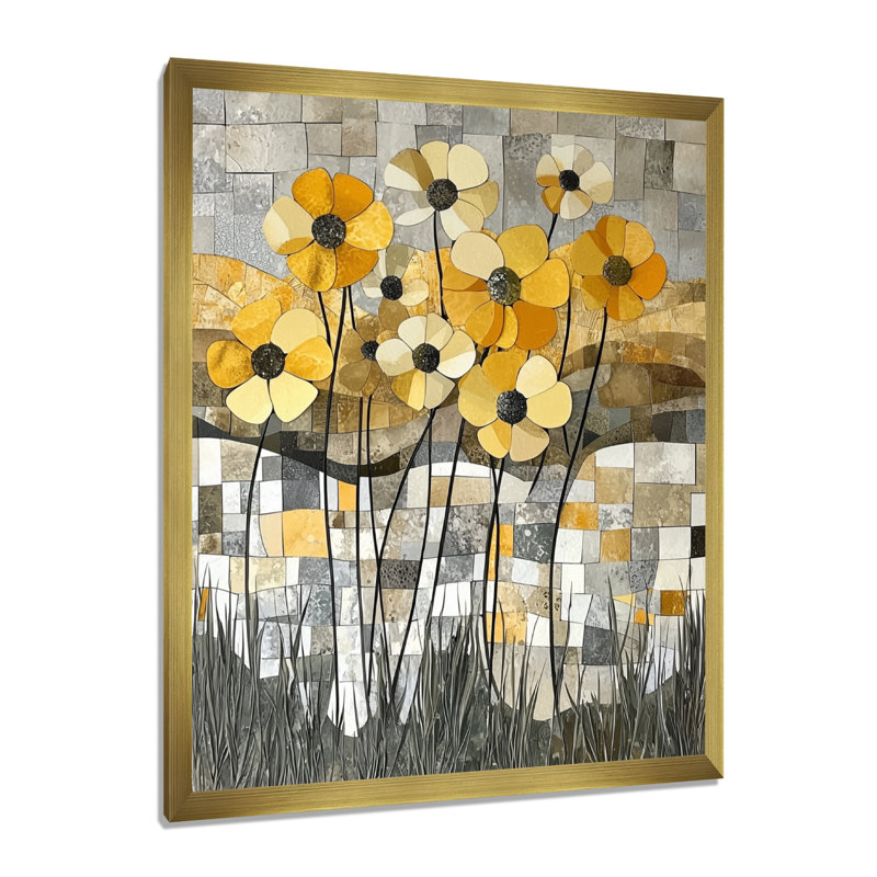 Harewood - art mural abstrait, H 20 po x l 12 po, Reproduction encadrée d'une seule photo, Gold