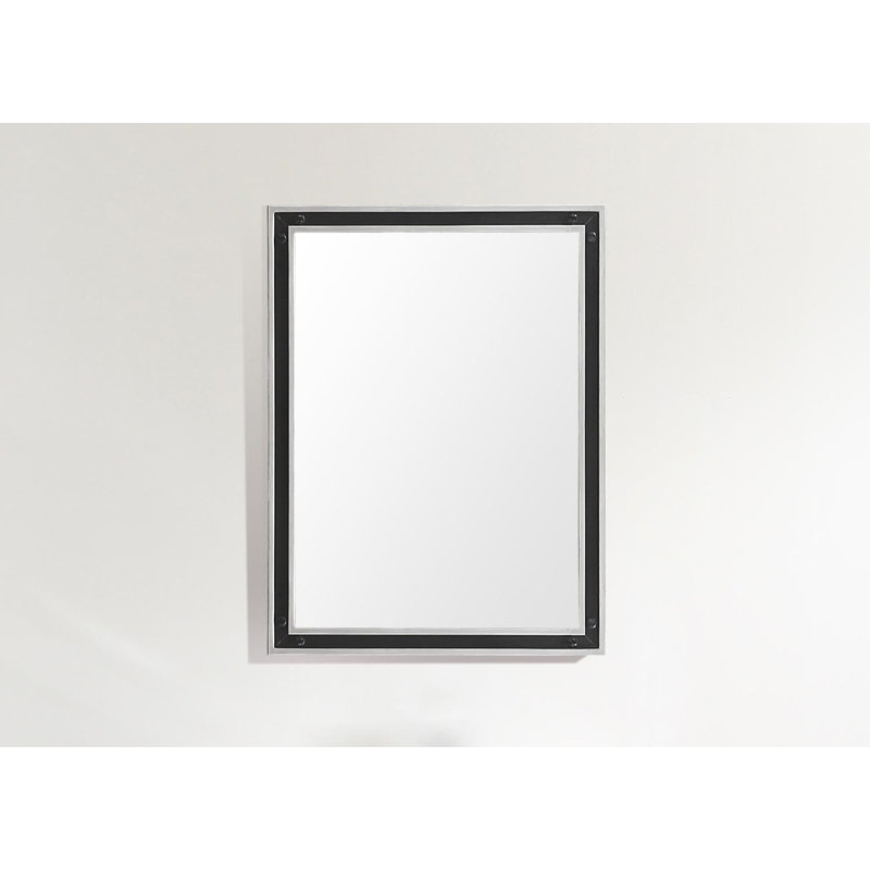 Miroir de salle de bain contemporain moderne & Anavilhanas, Gris pierre, H 31 po x l 24 po