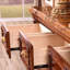Banc de rangement en bois manufacturé noyer massif