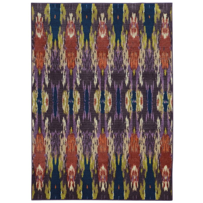 Prismatic Performance Ikat Indoor Rug, Rectangle 6'7" x 9'6"