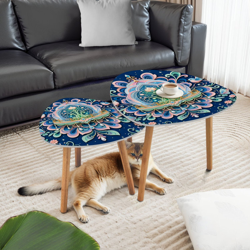 Ensemble de 2 tables basses gigognes Triangle