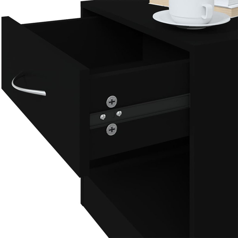 Doraville 1 Drawer Bedside Table, Black
