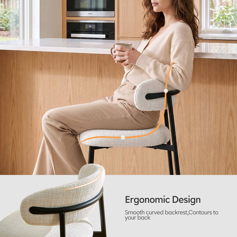 Richmond Upholstered Bar Stool, White, 4
