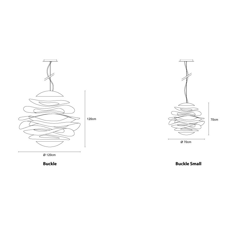 Buckle 1 - Light LED Chandelier, 27.5" H x 27.5" W x 27.5" D