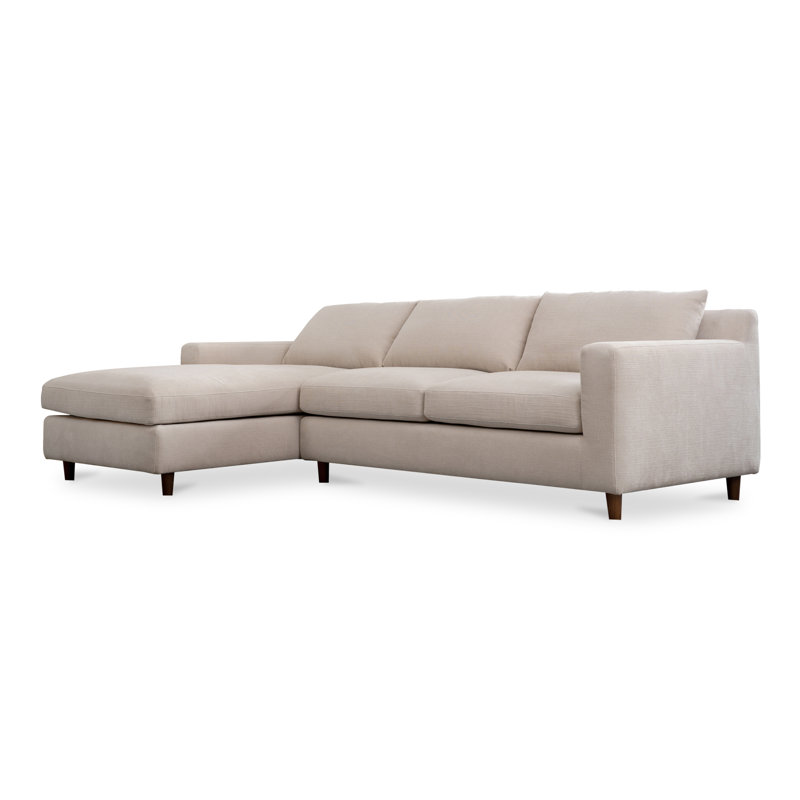 Hutton 2 - Piece Chaise Sectional, Left Hand Facing, Beige Crypton® Chenille