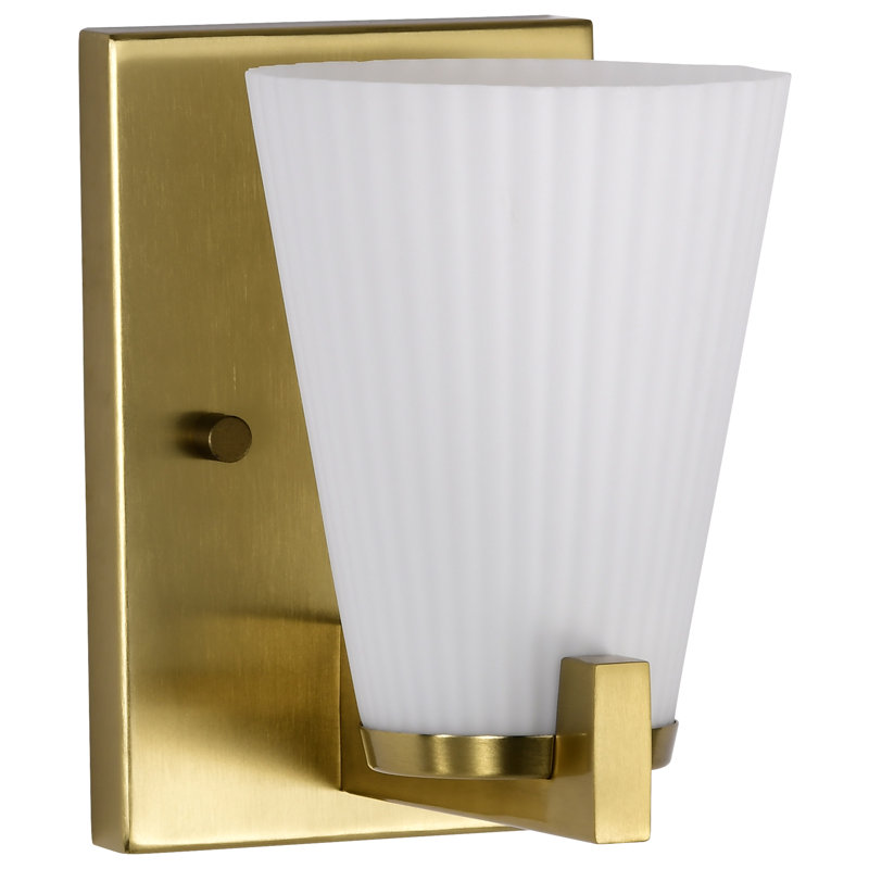 Meuble-lavabo 1 lumière Keindl - verre nervuré, Bronze brillant