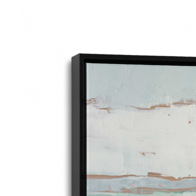 Farmhouse on Open Fields Set of 2, 13" H x 38" W, Satin Black Floater Framed