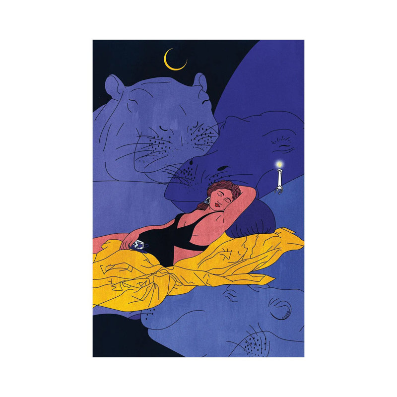 Hippos by Cosmo - Gallery-Wrapped Canvas Giclée on Canvas, Wrapped Canvas, 40" H x 26" W