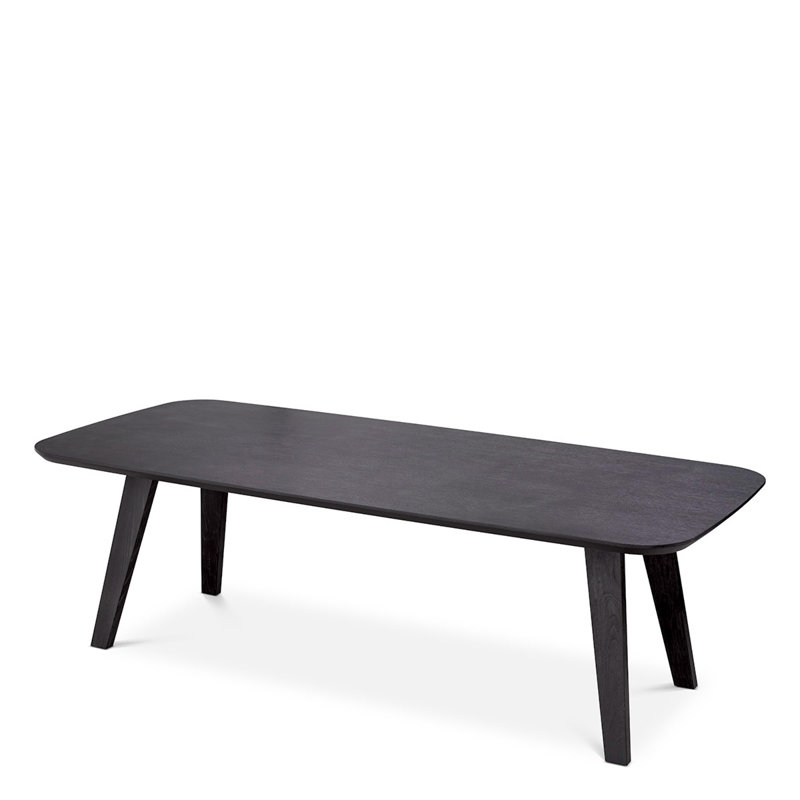 Dining Table Glover Natural Oak Veneer - Top, Black
