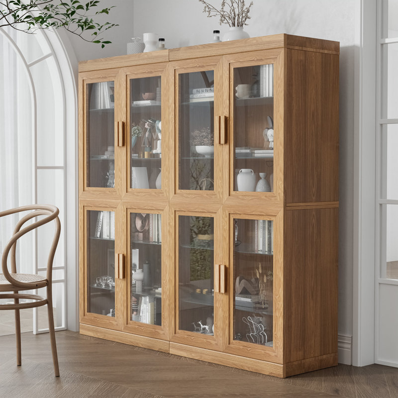 Armoire vitrée Abagail, Bois naturel