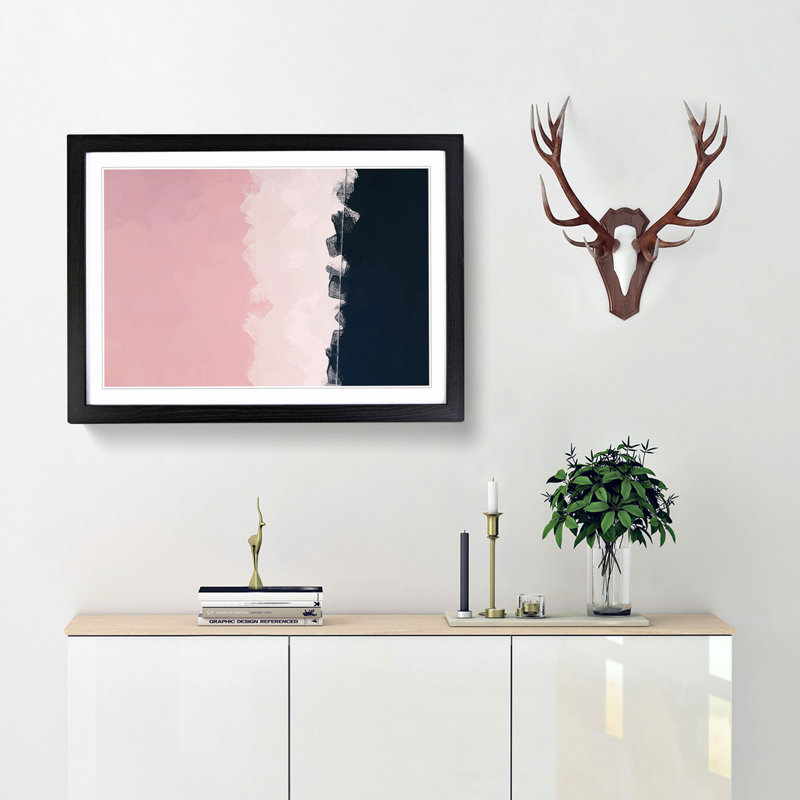 Elation of Deisre in Abstract - Picture Frame Painting Print, Black Framed, 27cm H x 36cm W x 2cm D