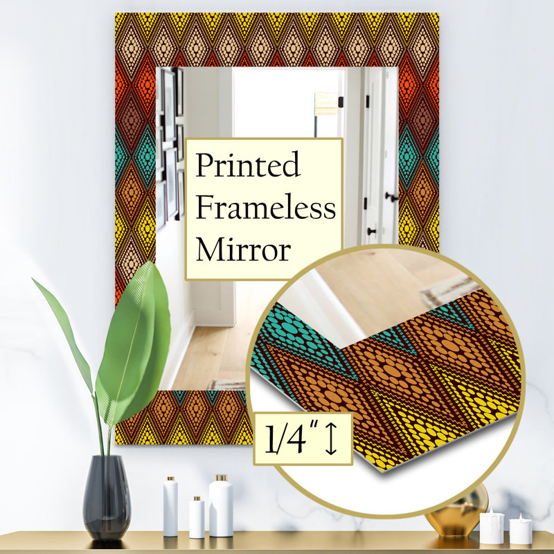 Miroir mural 14 moderne triangulaire colourfields, H 24 po x l 32 po