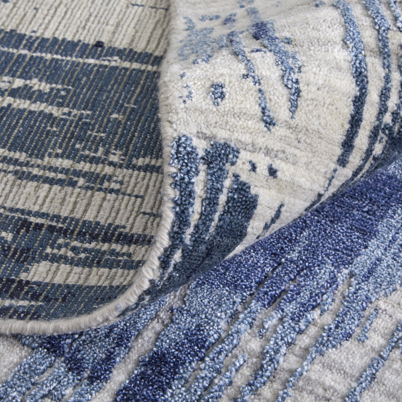 Eastfield Abstract Area Rug in Blue, Rectangle 2' x 3'