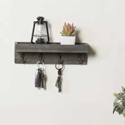 Baillons Wall 25.4cm Storage Organiser with Key Hooks and Corkboard