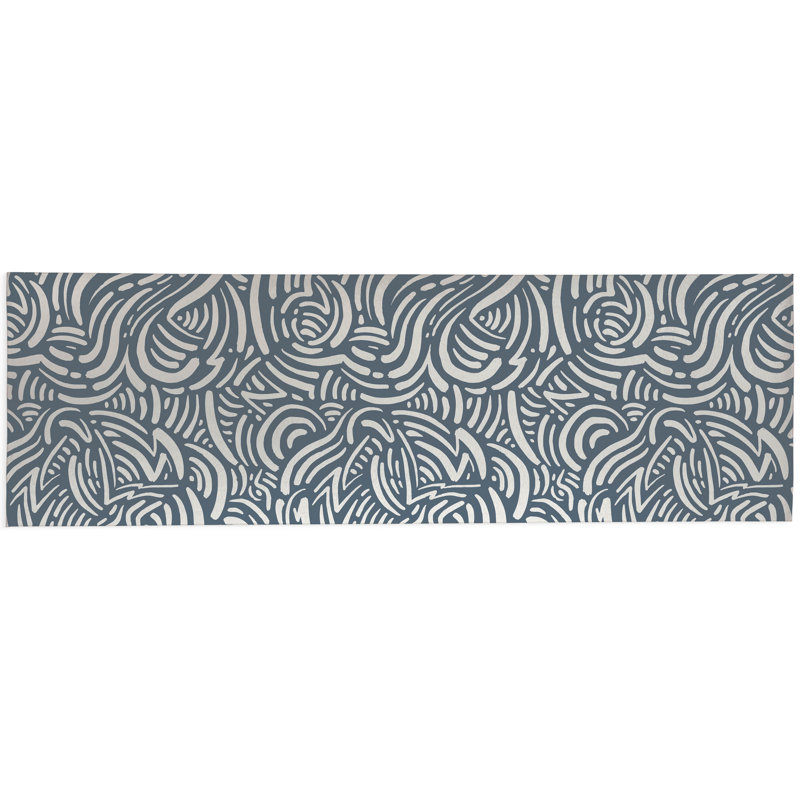 Cozy Swirl Non-Slip Outdoor Rug, Runner 2'6" x 8'