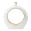 Vase rond, blanc / or