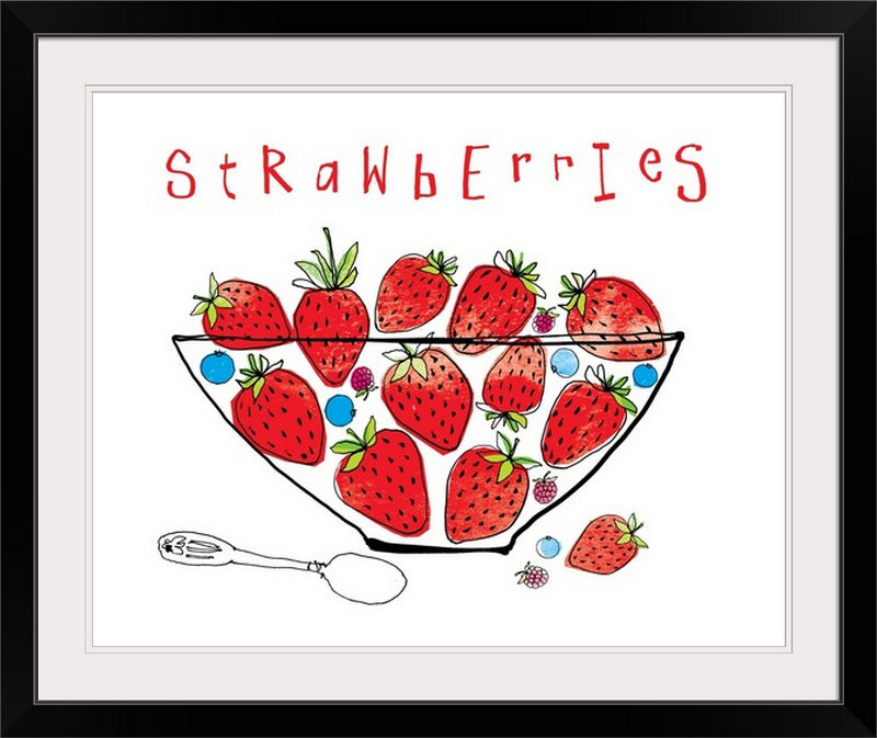 «Fruit Stand II» par Michael Mullan, reproduction d'art, H 24 po x l 28 po x P 1 po, Cadre noir