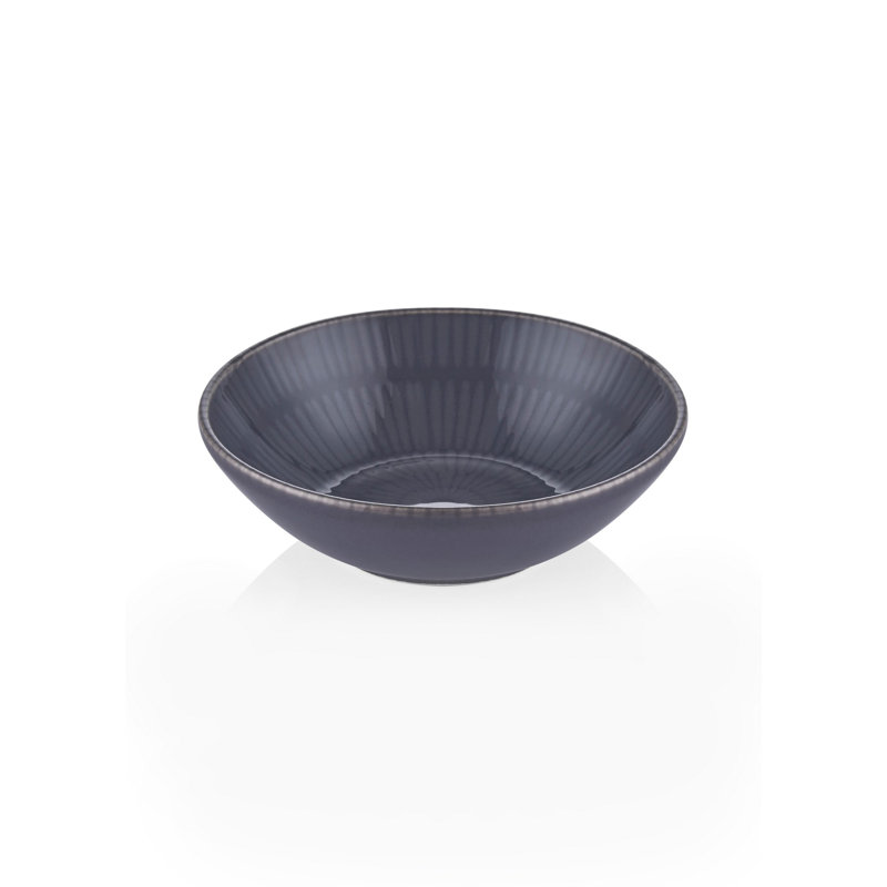 Ebern Designs Nicoleta 100% CERAMIC Salad Bowl, Grey